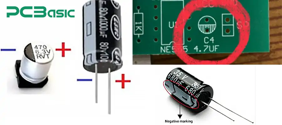 Aluminum electrolytic capacitor polarity